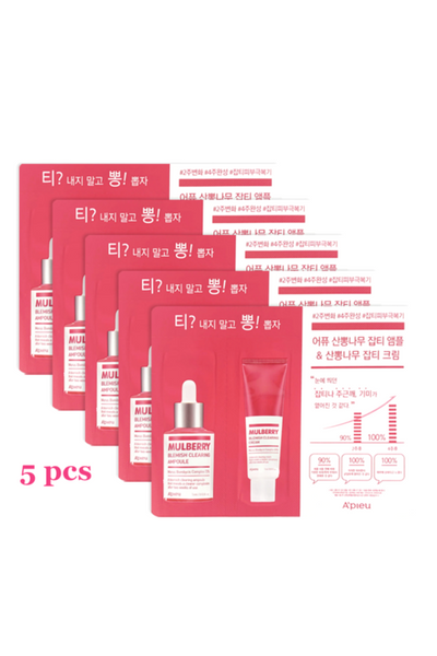 A'PIEU Mulberry Blemish Clearing Sample Set Ampoule + Cream *5 pcs