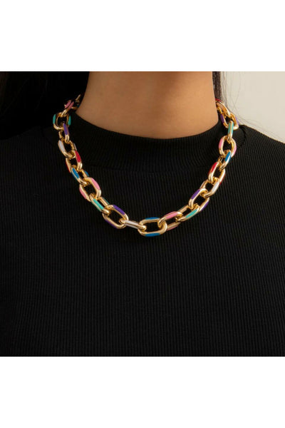 Chunky Thick Aluminium Curb Chain Choker Necklace