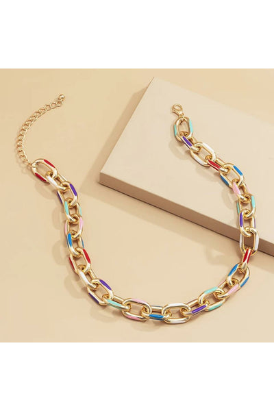 Chunky Thick Aluminium Curb Chain Choker Necklace