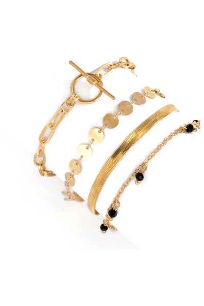 4Pcs/Set Sequins Bead Tassel Pendant Toggle Lasso Bracelets