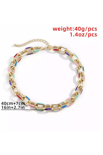 Chunky Thick Aluminium Curb Chain Choker Necklace