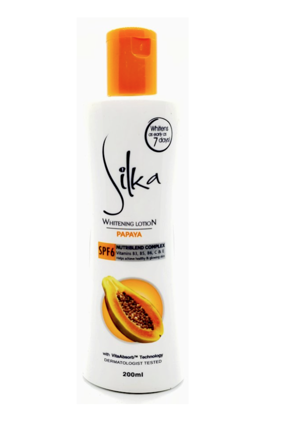 Silka Skin Whitening Lotion Papaya 200ml